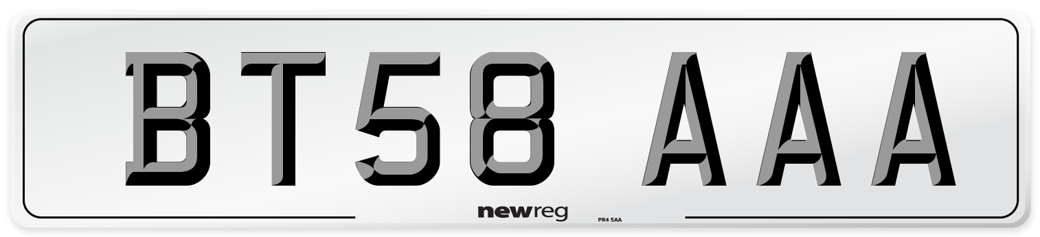 BT58 AAA Number Plate from New Reg